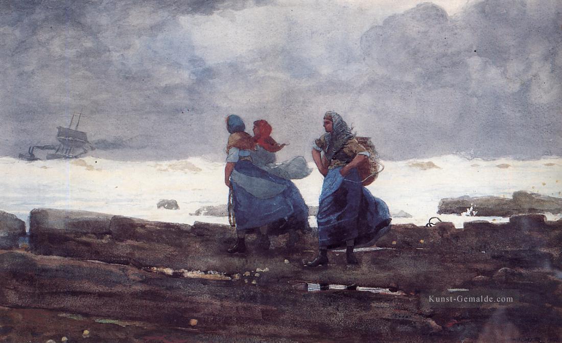 Fisherwives Winslow Homer Aquarelle Ölgemälde